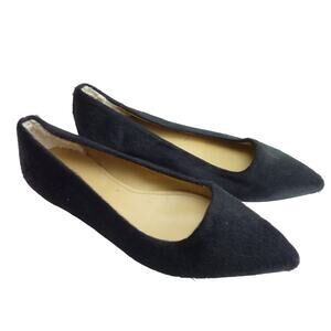 Ugg Collection Linda Calf Hair Pointed Flats Black  7.5